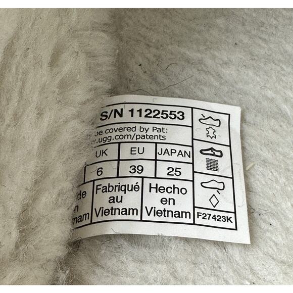 UGG Tazz II Sand Suede Shearling Platform Slippers Women's Size 8 - Picture 6 of 7